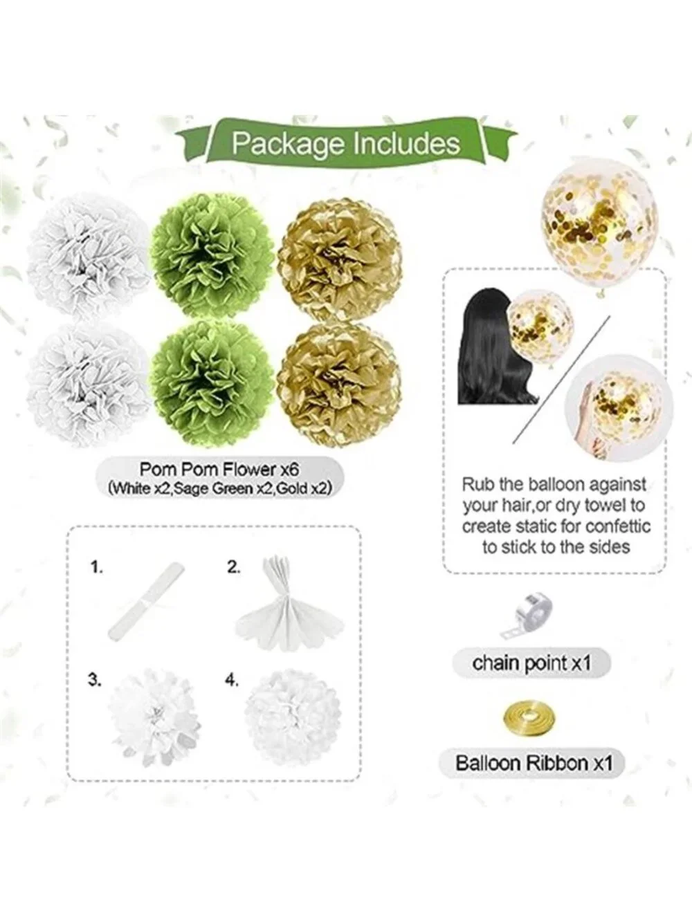 Sage Green Birthday Decorations Balloons Banner Backdrop Garland Party Set